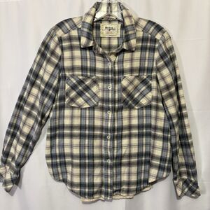 Anthropologie Holding Horses Willow Ridge Plaid Button Down Flannel Shirt (S)